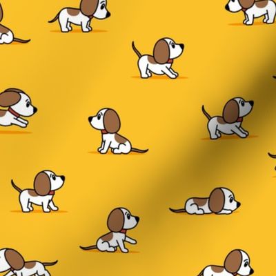 cute dogs - beagle - yellow - hound dog - LAD23