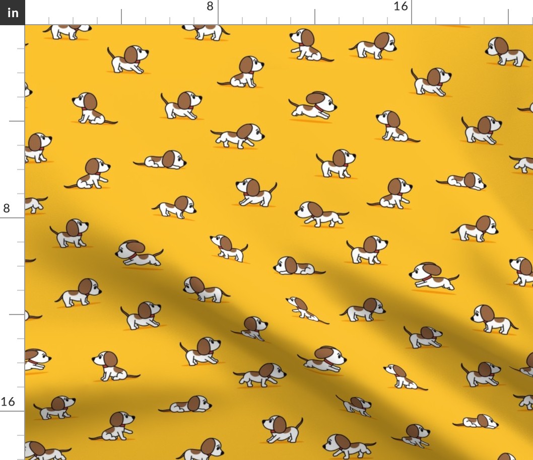 cute dogs - beagle - yellow - hound dog - LAD23