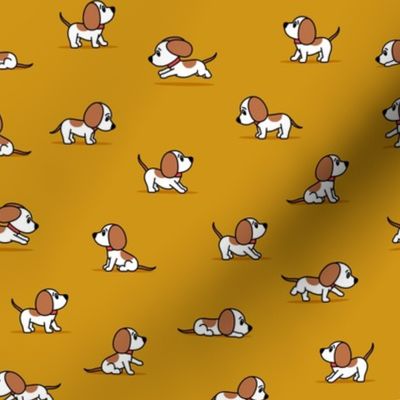(small scale) cute dogs - beagle - mustard - hound dog - LAD23