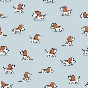 (small scale) cute dogs - beagle - coastal blue - hound dog - LAD23