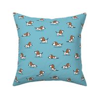 cute dogs - beagle - summer blue - hound dog - LAD23
