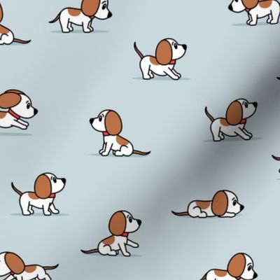 cute dogs - beagle - coastal blue - hound dog - LAD23