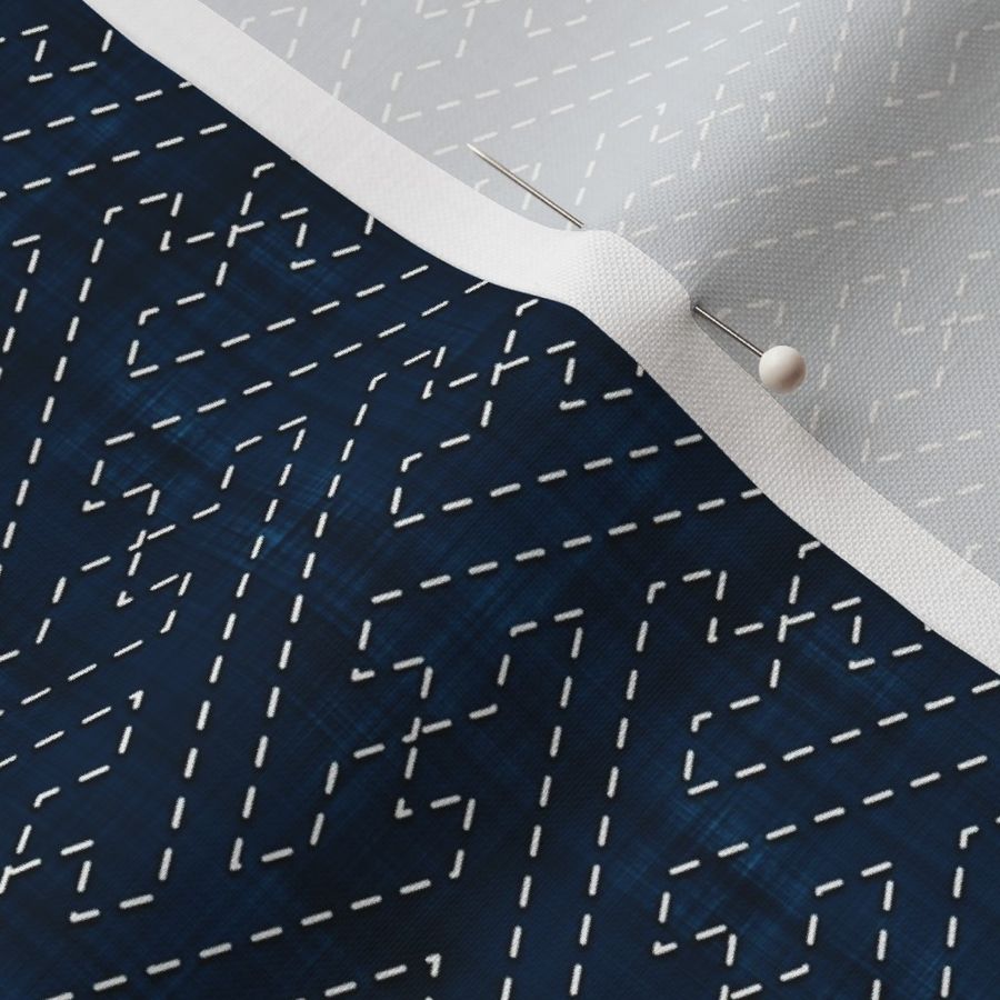 Sashiko: Sayagata - Interlocked Manji Fabric | Spoonflower