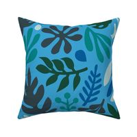 Blue Lagoon Tropical Leaves - Light Blue