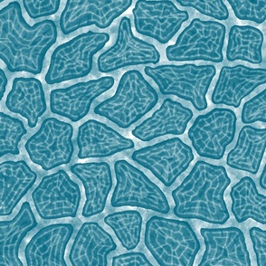 Teal Shibori Giraffe