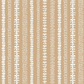 White Outline and Solid Lei on Tan