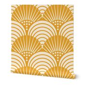 Safe Harbor Seashells / Art Deco / Beach Coastal / Golden Orange / Medium
