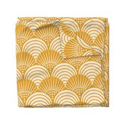 Safe Harbor Seashells / Art Deco / Beach Coastal / Golden Orange / Medium