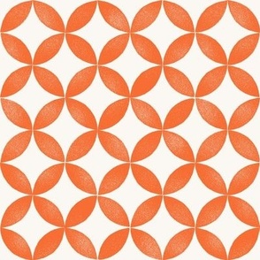 Printed Geo Circles - Red orange on Cream - medium