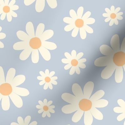 ( large ) daisy, florals, daisies, blue