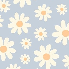 ( large ) daisy, florals, daisies, blue