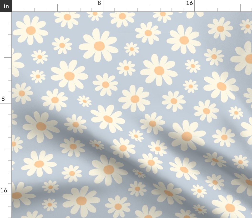 ( large ) daisy, florals, daisies, blue