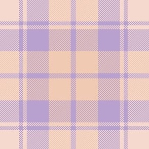 Summer lilac blush plaid - trendy tartan traditional checkered pattern in lilac blush peach LARGE wallpaper