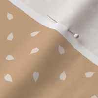 beige forest leaves (tiny) polka dots on sand brown