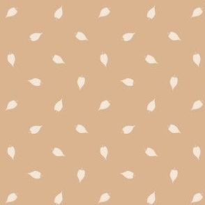 beige forest leaves (tiny) polka dots on sand brown