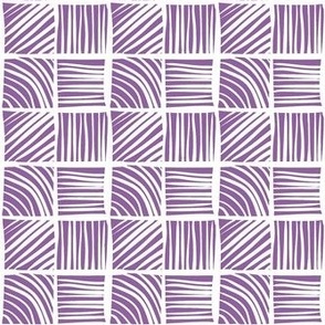 Smaller Scale Crosshatch Geometric in Orchid Purple