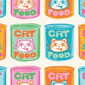 Pop Art Cat Food Cans - Bright - JUMBO