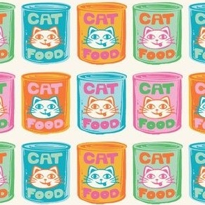 Pop Art Cat Food Cans - Bright - SMALL