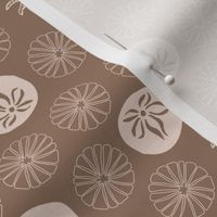 Sand Dollars and Starfish - blush pink on mocha - small