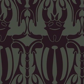 Stag Beetle art nouveau graphic