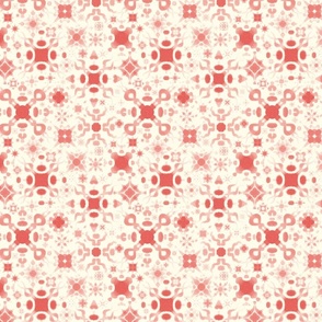 Burst Pattern in Red-Orange, Light Background (7 in repeat)