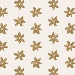 honey brown polka dots flowers (tiny) on light