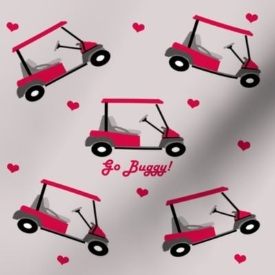 Golf Cart in Red with Hearts