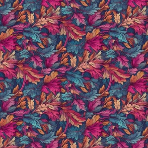 Baroque Feathered Leaves: Multilayered Seamless Pattern Design. (131)