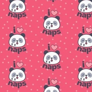 I Love Naps Panda Pink