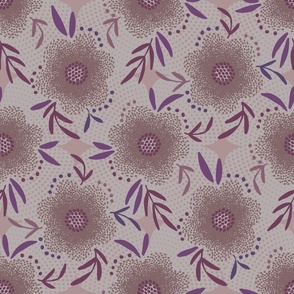 70s Scandi floral purple mood