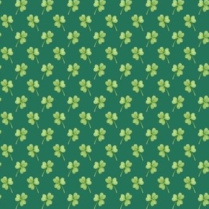 Shamrock rows on emerald green - tiny scale