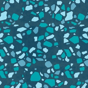 Medium - Dark Blue and Teal Terrazzo in Pantone Ultra Steady Palette