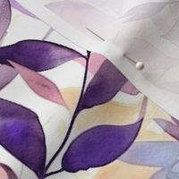 Watercolor Leaves Pattern: Abstract Whispers in Purple. (81)