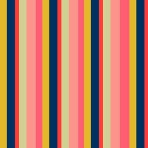 Let’s Party stripes salmon, coral, sage,yellow, blue small 6” repeat