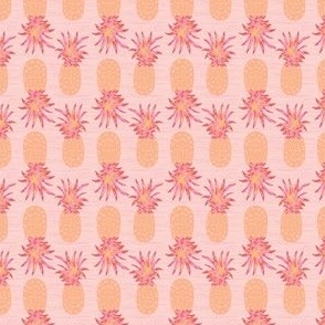 Peach Pink and Yellow Fun Pop Art Pineapples