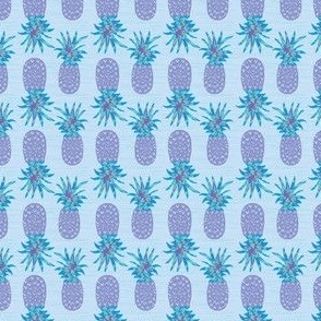 Purple Blue and Aqua Fun Pop Art Pineapples