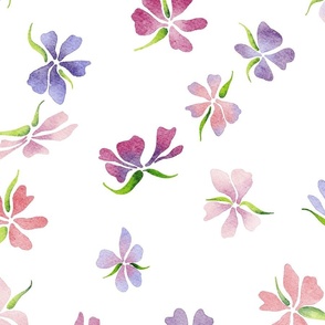 flower magic large - delicate watercolor flower - whimsical floral wallpaper