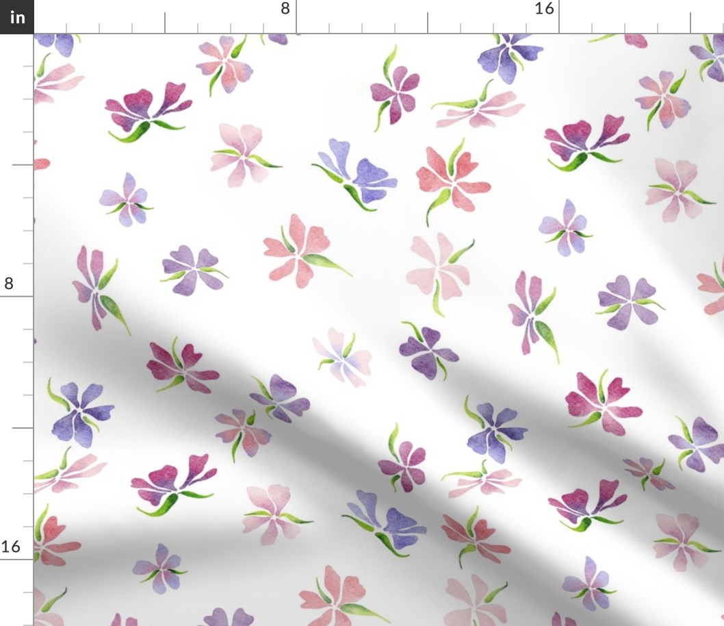 flower magic - delicate watercolor flower - whimsical floral wallpaper