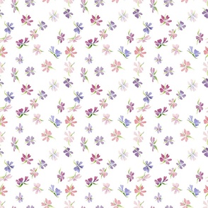 flower magic small - delicate watercolor flower - whimsical floral wallpaper