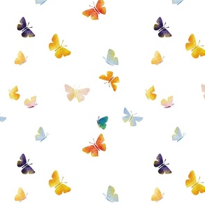 butterfly magic - delicate watercolor butterflies - whimsical floral wallpaper