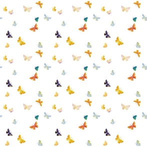 butterfly magic small - delicate watercolor butterflies - whimsical floral wallpaper