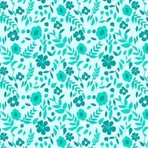Teal dreams botanicals turquoise 8x8