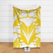 Mountain Flowers Deep Yellow Floral Pattern