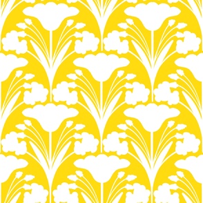 Mountain Flowers Deep Yellow Floral Pattern