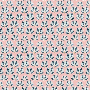 Small baby blue and dark blue clam shells on pink 8