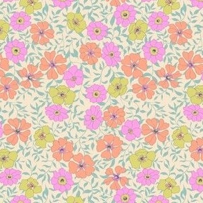 Jirra Floral Pastel pink yellow SMALL