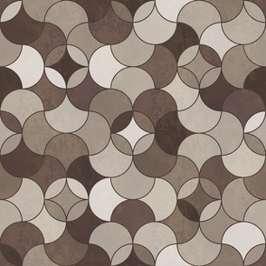 Large-Scale Textured Multi Shades of Brown Ogee