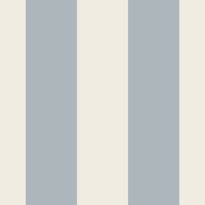 Bold Wide Thick Stripes | Creamy White, French Gray Blue | Stripe
