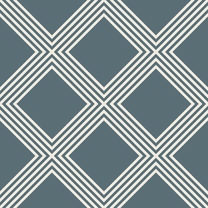 Criss Cross Stripe | Creamy White, Marble Blue | Geometric