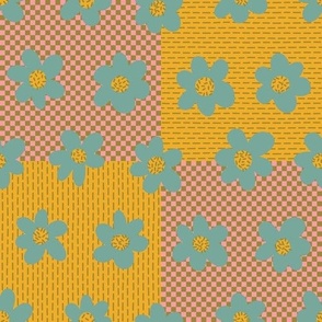 Pattern Clash - Checks, Dashes and Flowers - Medium